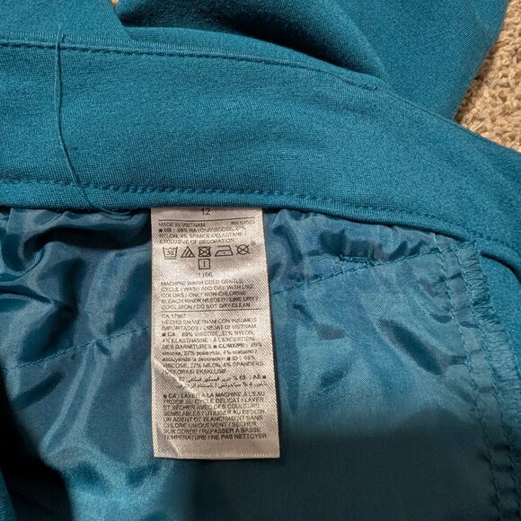 Old Navy Women's Teal Blue Pixie Slim Ankle Pants Sparkle Side Stripe Size 12 - Picture 7 of 8